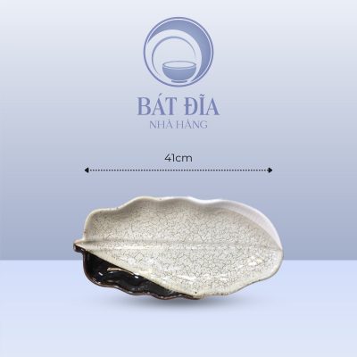 Đĩa Lá Chuối Men Ba Màu - 41cmx20cmx6cm