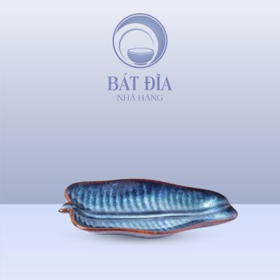 Đĩa Lá Chuối Men Hỏa Biến Xanh