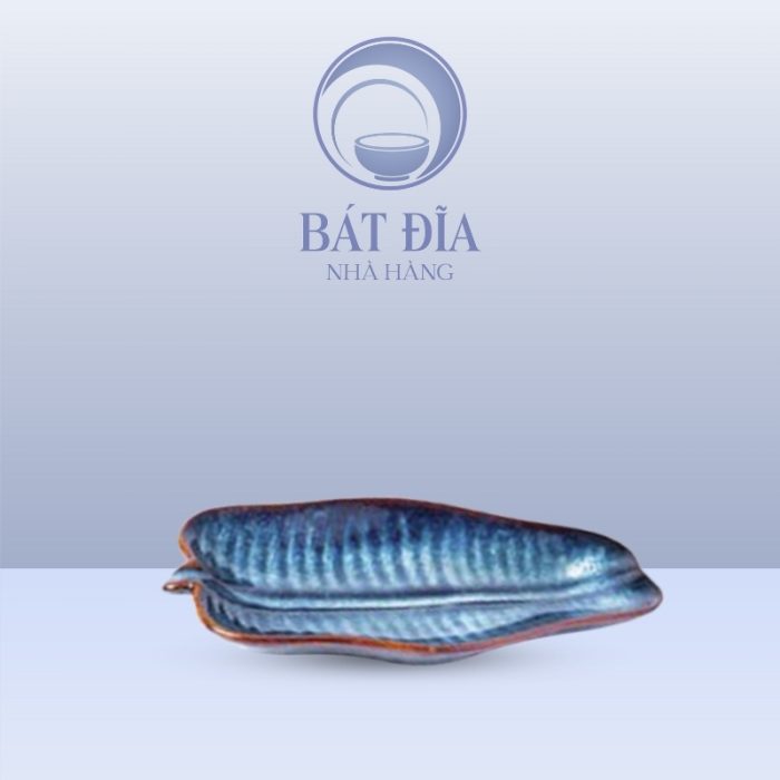 Đĩa Lá Chuối Men Hỏa Biến Xanh