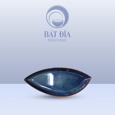 Đĩa Lá Xoài Men Hỏa Biến Xanh