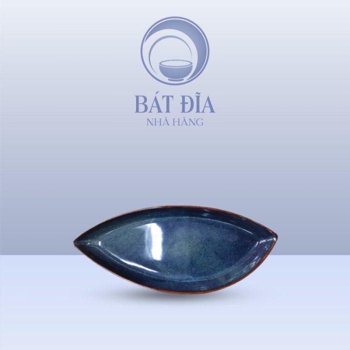 Đĩa Lá Xoài Men Hỏa Biến Xanh