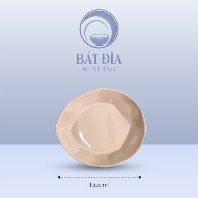 Đĩa Méo Men Màu Trộn Méo - 19.5cmx17.5cmx3.5cm