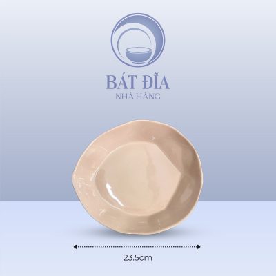Đĩa Méo Men Màu Trộn Méo - 23.5cmx21cmx3cm