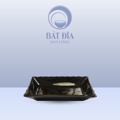 Đĩa Miệng Lượn Men Nâu Quét