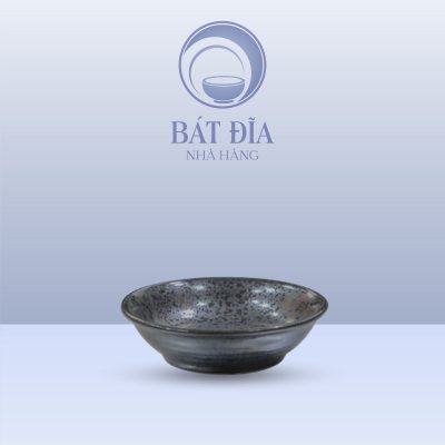 Đĩa Muối Men Đen Chấm Sơn