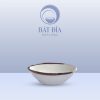 Đĩa Muối Men Matt Trắng Kẻ Miệng