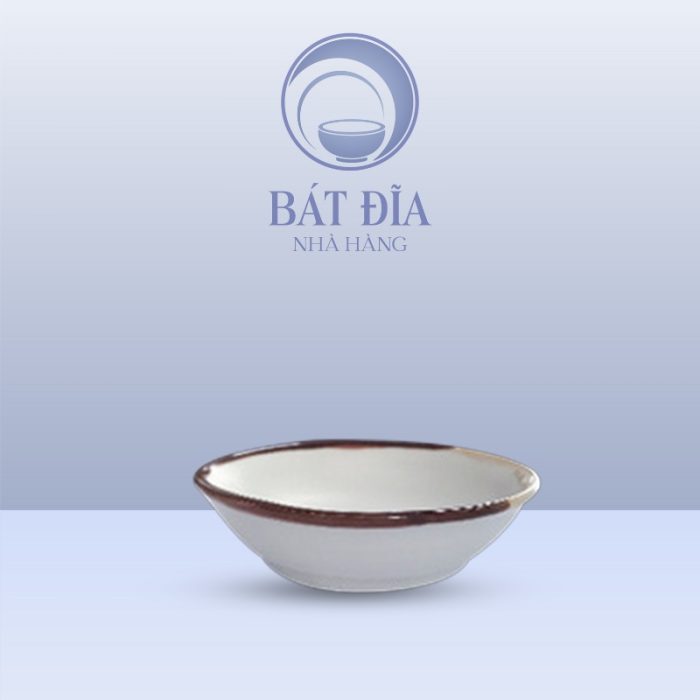 Đĩa Muối Men Matt Trắng Kẻ Miệng