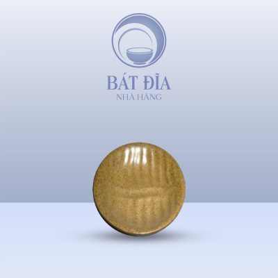 Đĩa Muối Tiêu Có Gân Men Gốm Nâu Đen