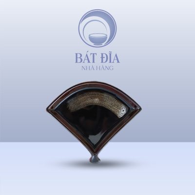 Đĩa Quạt Men Nâu Quét