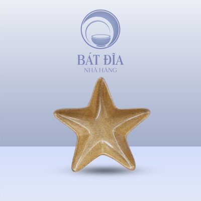Đĩa Sao 1 Men Gốm Nâu Đen