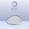 Đĩa Tam Giác Men Matt Trắng Kẻ Miệng