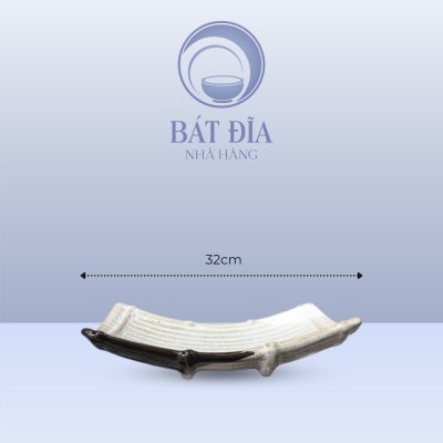 Đĩa Thuyền Men Ba Màu - 32cmx15cmx6cm