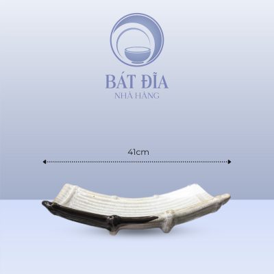 Đĩa Thuyền Men Ba Màu - 41cmx21.5cmx8.5cm