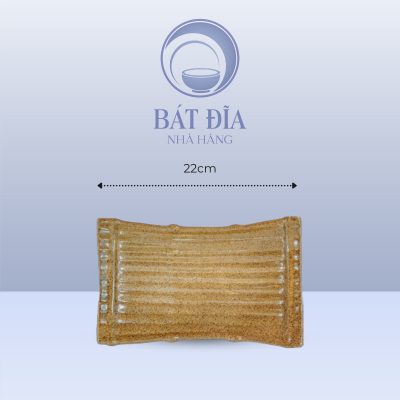 Đĩa Thuyền Men Gốm Nâu Đen - 22cmx11cmx4cm