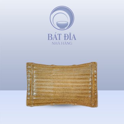 Đĩa Thuyền Men Gốm Nâu Đen