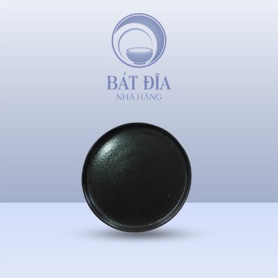 Đĩa Tròn Cao Thành Men Đen Nhật Quét Sơn