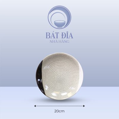 Đĩa Tròn Men Ba Màu - 20cmx3cm
