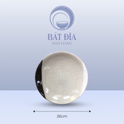 Đĩa Tròn Men Ba Màu - 26cmx3.3cm