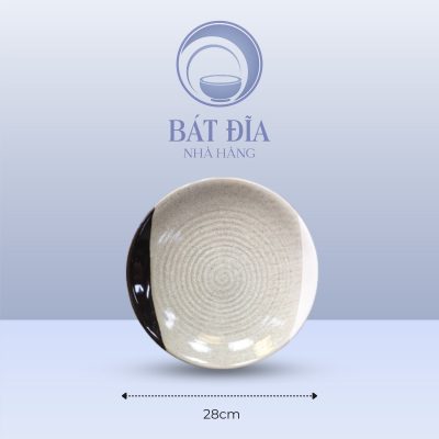 Đĩa Tròn Men Ba Màu - 28cmx3.5cm
