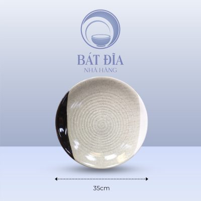 Đĩa Tròn Men Ba Màu - 35cmx4.2cm