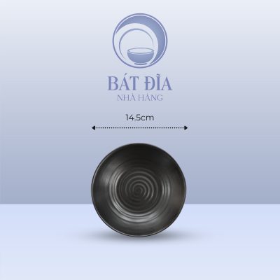 Đĩa Tròn Men Đen Matt - 14.5cmx2cm