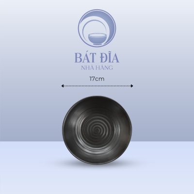 Đĩa Tròn Men Đen Matt - 17cmx2.5cm