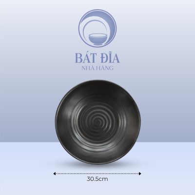 Đĩa Tròn Men Đen Matt - 30.5cmx4cm