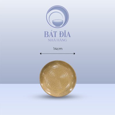 Đĩa Tròn Men Gốm Nâu Đen - 14cmx2cm