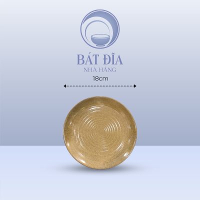 Đĩa Tròn Men Gốm Nâu Đen - 18cmx3cm