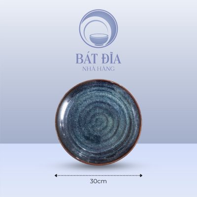 Đĩa Tròn Men Hỏa Biến Xanh - 30cmx4cm