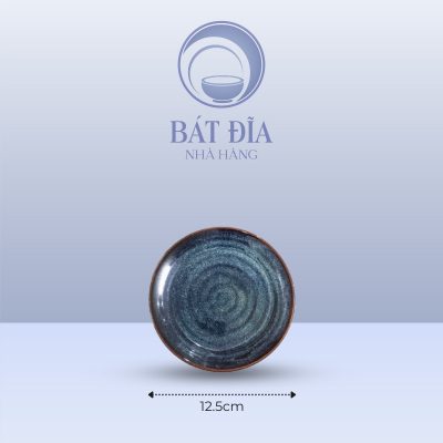 Đĩa Tròn Men Hỏa Biến Xanh - 12.5cmx2cm