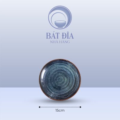 Đĩa Tròn Men Hỏa Biến Xanh - 15cmx2cm