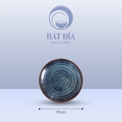 Đĩa Tròn Men Hỏa Biến Xanh - 17cmx2cm