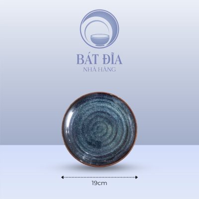 Đĩa Tròn Men Hỏa Biến Xanh - 19cmx2cm
