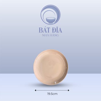 Đĩa Tròn Men Màu Trộn Méo - 19.5cm