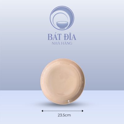 Đĩa Tròn Men Màu Trộn Méo - 23.5cm