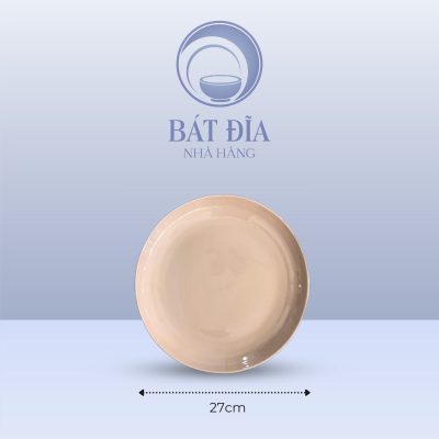 Đĩa Tròn Men Màu Trộn Méo - 27cm