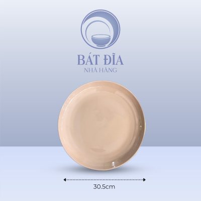 Đĩa Tròn Men Màu Trộn Méo - 30.5cm