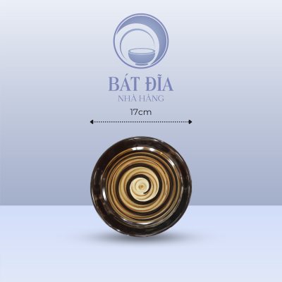 Đĩa Tròn Men Nâu Quét - 17cmx2.5cm