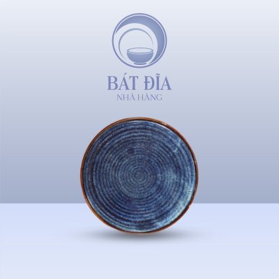 Đĩa Tròn Phẳng Men Hỏa Biến Xanh