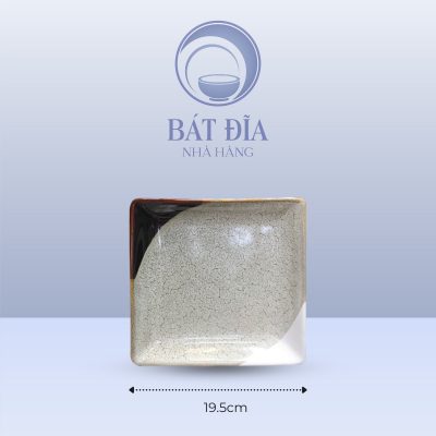 Đĩa Vuông Men Ba Màu - 19.5cmx2.3cm