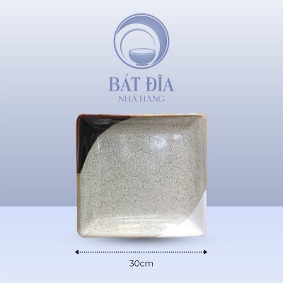 Đĩa Vuông Men Ba Màu - 30cmx3cm