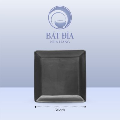 Đĩa Vuông Men Đen Matt - 30cmx3cm