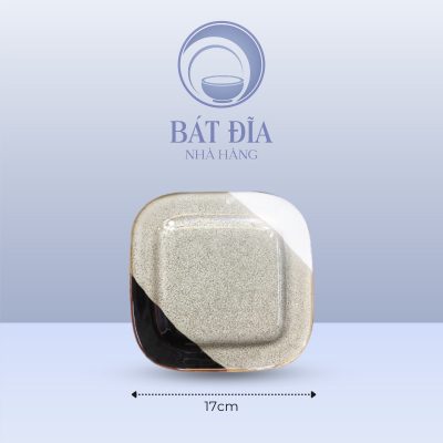 Đĩa Vuông Sâu Lòng Men Ba Màu - 17cmx17cmx3.5cm