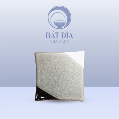 Đĩa Vuông Vếch Men Ba Màu