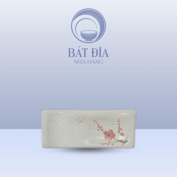 Gác Đũa 2 In 1 Men Gốm Hoa Đào Đỏ