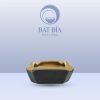 Gạt Tàn Men Gốm Nâu Đen