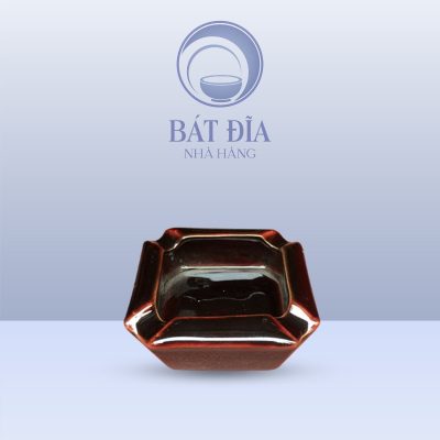 Gạt Tàn Men Nâu Quét