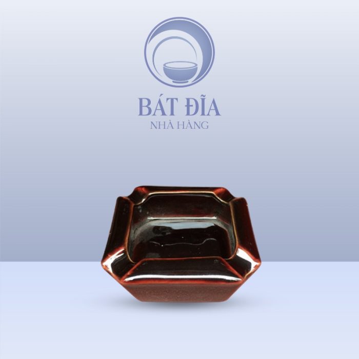 Gạt Tàn Men Nâu Quét