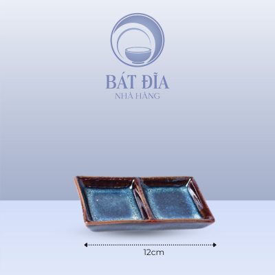 Kích thước Gia Vị 2 Ngăn Men Hỏa Biến Xanh